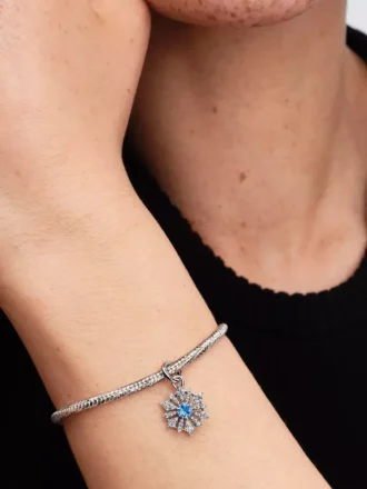 Disney Frozen Königin Elsa Schneeflocken-Dangle Charm aus Sterlingsilber