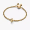 Disney Mickey & Minnie Mouse Clip Charm, 14-karätige Vergoldung