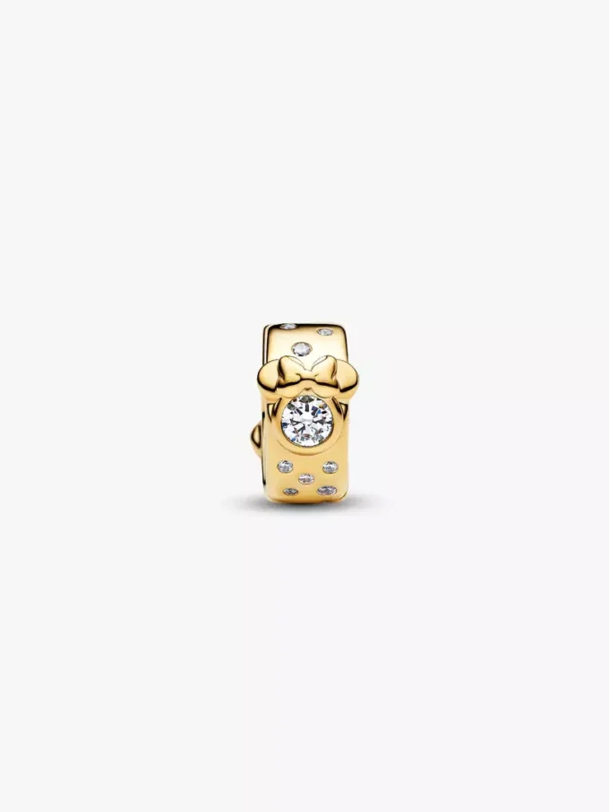 Disney Mickey & Minnie Mouse Clip Charm, 14-karätige Vergoldung