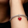 Disney Mickey & Minnie Mouse Kiss Dangle Charm aus rotem Murano Glass – Sterlingsilber Disney Mickey & Minnie Mouse Kiss Dangle Charm aus rotem Murano Glass – Sterlingsilber