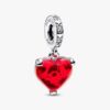 Disney Mickey & Minnie Mouse Kiss Dangle Charm aus rotem Murano Glass – Sterlingsilber Disney Mickey & Minnie Mouse Kiss Dangle Charm aus rotem Murano Glass – Sterlingsilber