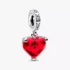 Disney Mickey & Minnie Mouse Kiss Dangle Charm aus rotem Murano Glass, Sterlingsilber Disney Mickey & Minnie Mouse Kiss Dangle Charm aus rotem Murano Glass, Sterlingsilber