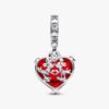 Disney Mickey & Minnie Mouse Kiss Dangle Charm aus rotem Murano Glass – Sterlingsilber Disney Mickey & Minnie Mouse Kiss Dangle Charm aus rotem Murano Glass – Sterlingsilber