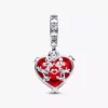Disney Mickey & Minnie Mouse Kiss Dangle Charm aus rotem Murano Glass, Sterlingsilber Disney Mickey & Minnie Mouse Kiss Dangle Charm aus rotem Murano Glass, Sterlingsilber