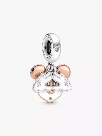 Disney Mickey Mouse Dangle Charm aus Sterlingsilber, 14 Karat Roségold-Beschichtung