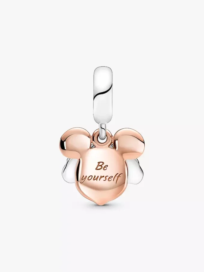 Disney Mickey Mouse Dangle Charm aus Sterlingsilber, 14 Karat Roségold-Beschichtung Disney Mickey Mouse Dangle Charm aus Sterlingsilber, 14 Karat Roségold-Beschichtung
