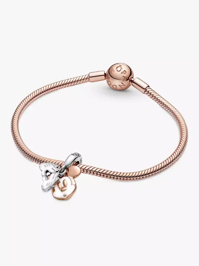 Disney Mickey Mouse Dangle Charm aus Sterlingsilber, 14 Karat Roségold-Beschichtung Disney Mickey Mouse Dangle Charm aus Sterlingsilber, 14 Karat Roségold-Beschichtung