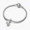Disney Mickey Mouse funkelnder Kopf-Silhouette-Dangle Charm aus Sterlingsilber Disney Mickey Mouse funkelnder Kopf-Silhouette-Dangle Charm aus Sterlingsilber