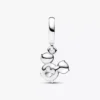 Disney Mickey Mouse funkelnder Kopf-Silhouette-Dangle Charm aus Sterlingsilber Disney Mickey Mouse funkelnder Kopf-Silhouette-Dangle Charm aus Sterlingsilber