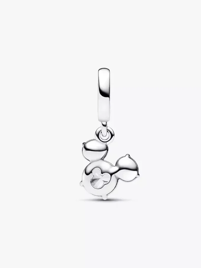 Disney Mickey Mouse funkelnder Kopf-Silhouette-Dangle Charm aus Sterlingsilber Disney Mickey Mouse funkelnder Kopf-Silhouette-Dangle Charm aus Sterlingsilber