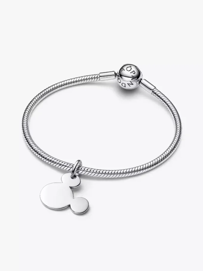 Disney Mickey Mouse gravierbarer Dangle Charm aus Sterlingsilber Disney Mickey Mouse gravierbarer Dangle Charm aus Sterlingsilber