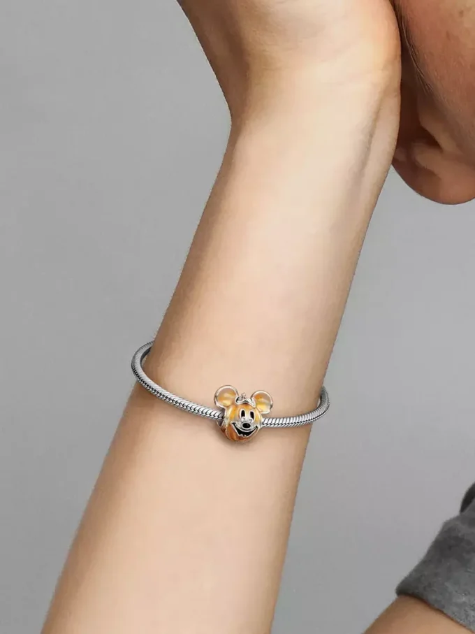 Disney Mickey-Mouse-Kürbis-Charm aus Sterlingsilber Disney Mickey-Mouse-Kürbis-Charm aus Sterlingsilber
