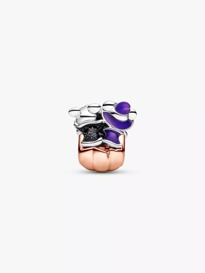 Disney Mickey Mouse & Minnie Mouse Halloween-Kürbis-Charm aus Sterlingsilber, 14 Karat Roségold-Beschichtung Disney Mickey Mouse & Minnie Mouse Halloween-Kürbis-Charm aus Sterlingsilber, 14 Karat Roségold-Beschichtung