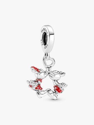 Disney Mickey Mouse & Minnie Mouse Kuss-Dangle Charm – Sterlingsilber