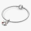 Disney Mickey Mouse & Minnie Mouse Kuss-Dangle Charm – Sterlingsilber