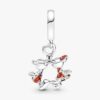 Disney Mickey Mouse & Minnie Mouse Kuss-Dangle Charm – Sterlingsilber