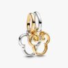 Disney Mickey Mouse & Minnie Mouse teilbarer Dangle Charm – Sterlingsilber, 14-karätige Vergoldung