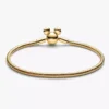 Disney Mickey Mouse Moments Snake Chain Armband mit Verschluss, 14 Karat vergoldet Disney Mickey Mouse Moments Snake Chain Armband mit Verschluss, 14 Karat vergoldet