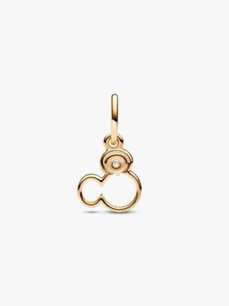 Disney Mickey Mouse Silhouette Lab-Grown Diamond Dangle Charm – 0,15 ct TW, 14 Karat Gold