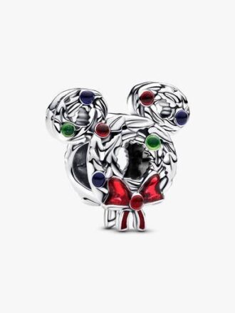 Disney Mickey Mouse Weihnachtskranz-Charm – Sterlingsilber