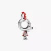 Disney Minnie-Maus-Charm mit gepunktetem Kleid und Schleife aus Sterlingsilber