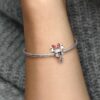 Disney Minnie-Maus-Charm mit gepunktetem Kleid und Schleife – Sterlingsilber