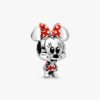 Disney Minnie-Maus-Charm mit gepunktetem Kleid und Schleife – Sterlingsilber