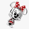 Disney Minnie-Maus-Charm mit gepunktetem Kleid und Schleife – Sterlingsilber