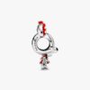 Disney Minnie-Maus-Charm mit gepunktetem Kleid und Schleife – Sterlingsilber