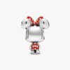 Disney Minnie-Maus-Charm mit gepunktetem Kleid und Schleife – Sterlingsilber