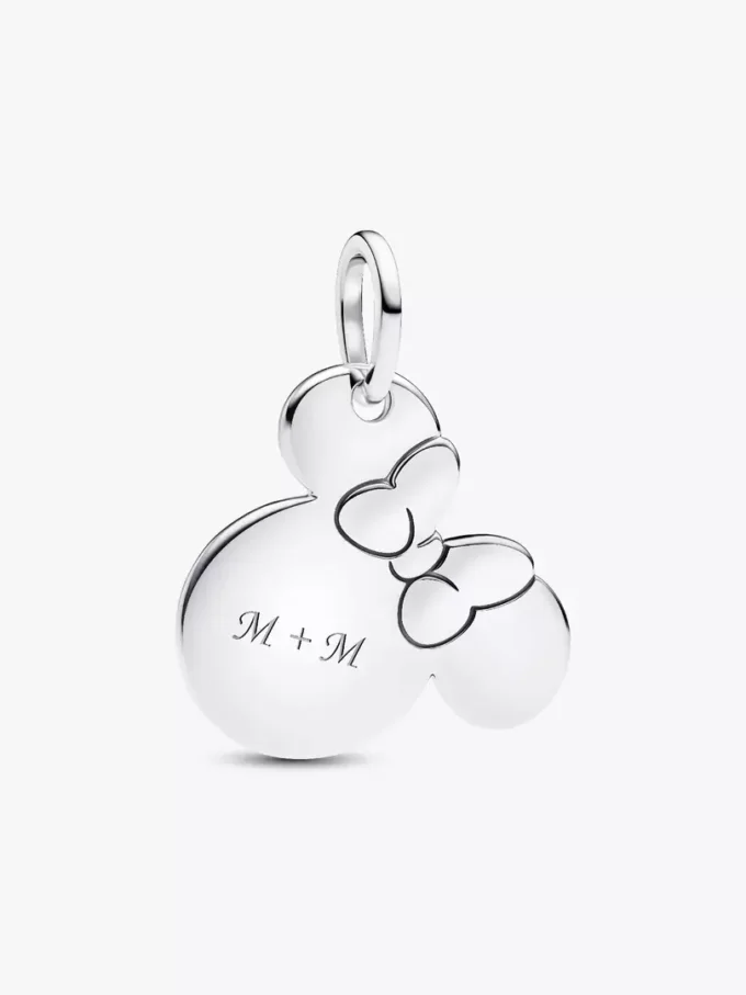 Disney Minnie-Maus-Dangle Charm zum Gravieren aus Sterlingsilber