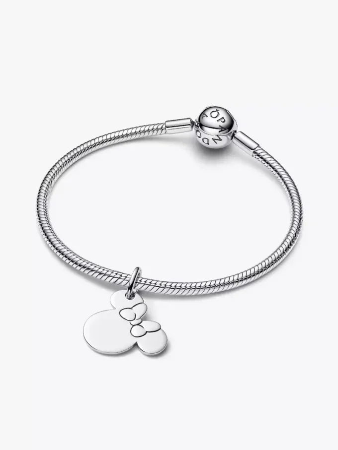 Disney Minnie-Maus-Dangle Charm zum Gravieren aus Sterlingsilber
