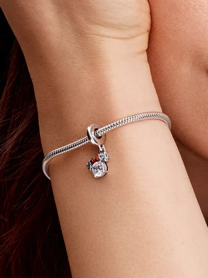 Disney Minnie-Maus-Silhouette-Dangle Charm aus Sterlingsilber Disney Minnie-Maus-Silhouette-Dangle Charm aus Sterlingsilber