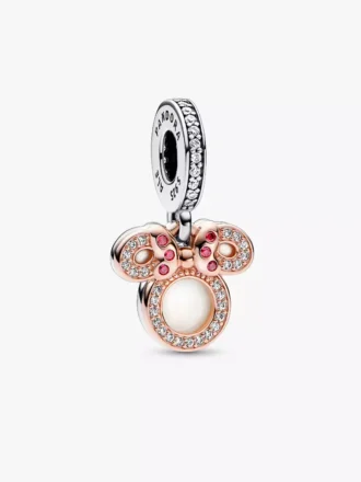 Disney Minnie-Maus-Silhouette „Mom“ Dangle Charm aus Sterlingsilber, 14-karätig rosévergoldet