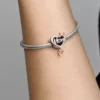 Disney Minnie Mouse „Mom Heart“-Charm aus Sterlingsilber, 14 Karat Roségold-Beschichtung