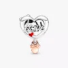 Disney Minnie Mouse „Mom Heart“-Charm aus Sterlingsilber, 14 Karat Roségold-Beschichtung