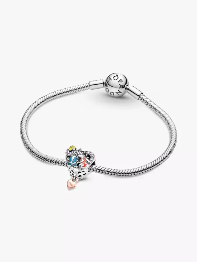 Disney Ohana Lilo & Stitch-inspirierter Charm aus Sterlingsilber, 14 Karat Roségold-Beschichtung