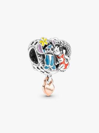 Disney Ohana Lilo & Stitch-inspiriertes Charm – Sterlingsilber, 14-karätige Roségoldbeschichtung