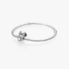 Disney Pandora Moments Pavé Minnie Mouse Verschluss Snake Chain Armband Sterlingsilber