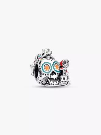 Disney Pixar Coco Miguel & Dante Totenkopf-Charm aus Sterlingsilber, der im Dunkeln leuchtet
