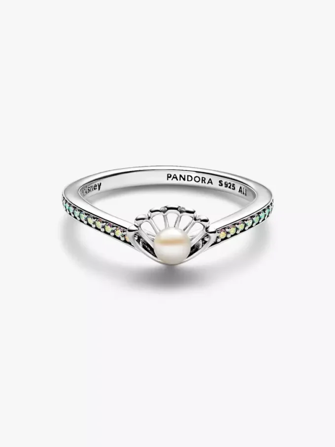 Disney-Prinzessin Arielle Muschel-Ring mit behandelter Süßwasserzuchtperle aus Sterlingsilber Disney-Prinzessin Arielle Muschel-Ring mit behandelter Süßwasserzuchtperle aus Sterlingsilber