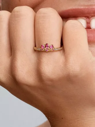 Disney-Prinzessin Rapunzel Tiara-Ring, 14 Karat vergoldet