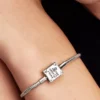 Disney-Prinzessinnen-Bilderbuch-Armband mit Lab-Grown-Diamanten und Snake Chain, 0,012 ct insgesamt, Sterlingsilber, 14-karätige Vergoldung