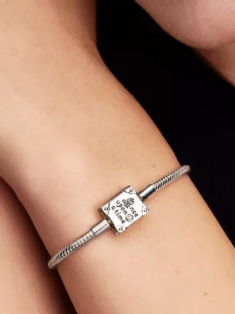 Disney-Prinzessinnen-Bilderbuch-Armband mit Lab-Grown-Diamanten und Snake Chain, 0,012 ct insgesamt, Sterlingsilber, 14-karätige Vergoldung