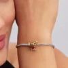 Disney Stitch Herz-Charm, 14 Karat vergoldet