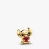 Disney Stitch Herz-Charm, 14 Karat vergoldet