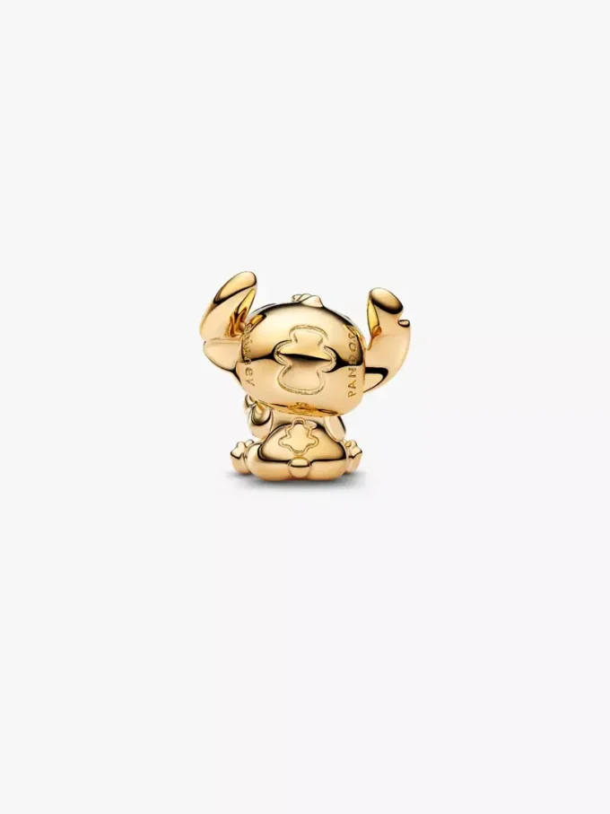 Disney Stitch Herz-Charm, 14 Karat vergoldet