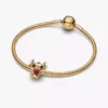 Disney Stitch Herz-Charm, 14 Karat vergoldet