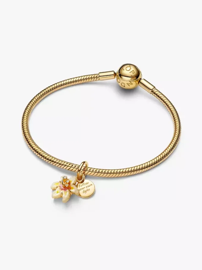 Disney Tangled Sundrop Flower Glow-in-the-Dark Charm, 14-karätig vergoldet Disney Tangled Sundrop Flower Glow-in-the-Dark Charm, 14-karätig vergoldet