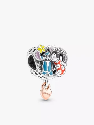 Disney Ohana Lilo & Stitch-inspirierter Charm aus Sterlingsilber, 14 Karat Roségold-Beschichtung